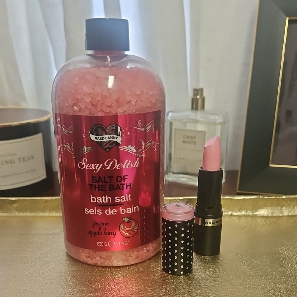 Hard Candy Sexy Delish Bath Salt and Lipstick Set - Pink and Black